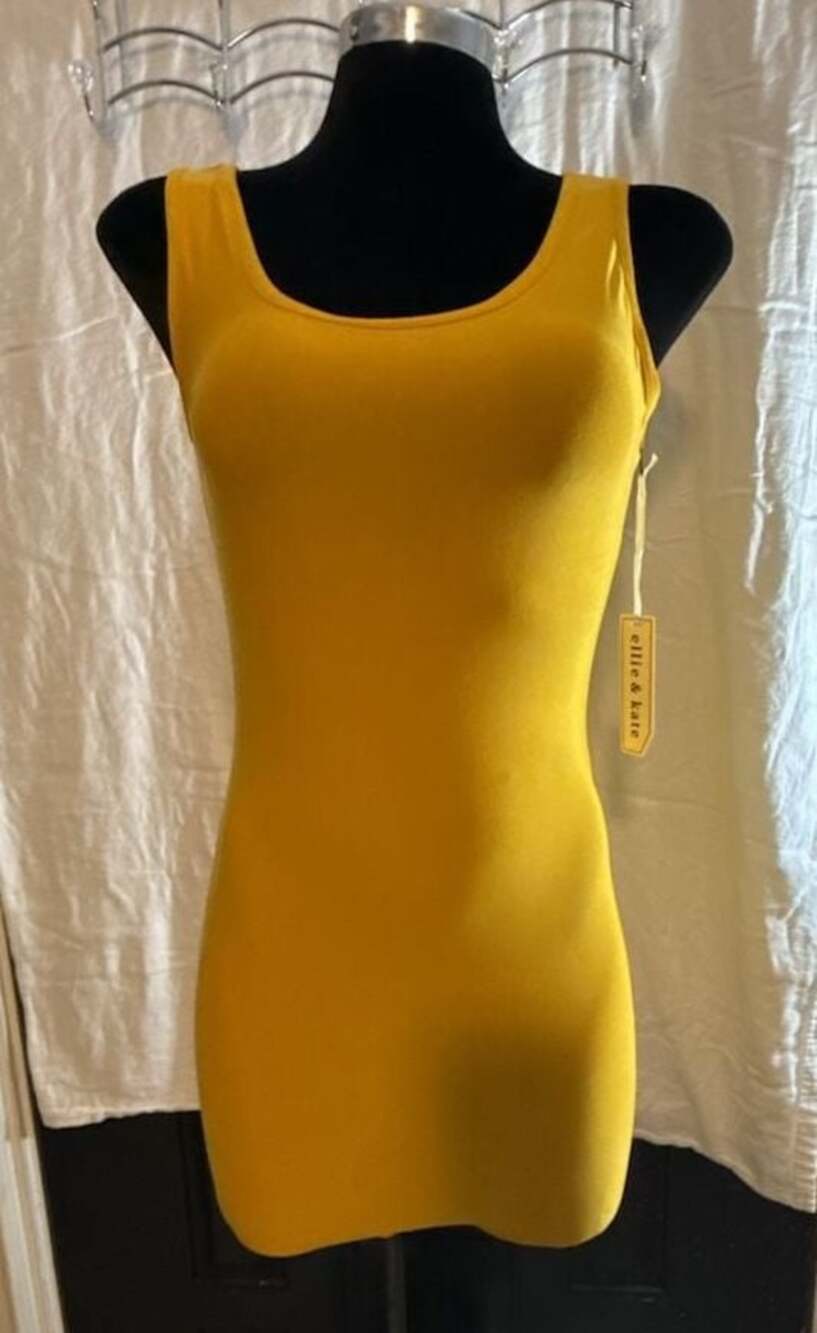 ellie & kate Yellow Scoop Neck Sleeveless Bodycon Mini Dress
